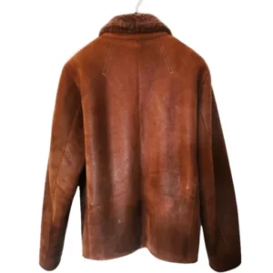 Pelle Pelle Brown Sherpa Leather Fur Coat | Men & Women view 2