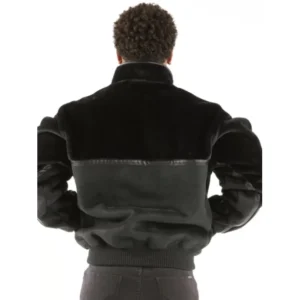 Pelle Pelle Black Velvet Wool Zipper Jacket | Men Jacket