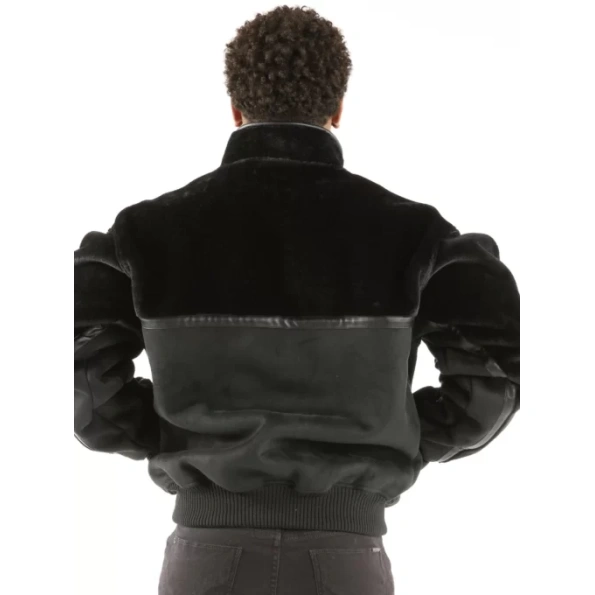 Pelle Pelle Black Velvet Wool Zipper Jacket | Men Jacket