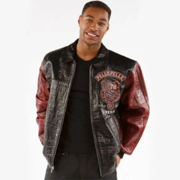 Pelle Pelle Scorpion Men Croc Leather Jacket