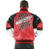 Pelle Pelle Red Black Men Leather Varsity Jacket