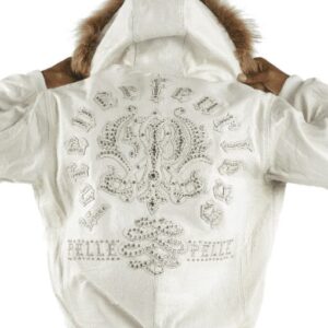 Pelle Pelle Fur Hood White Leather Jacket | Forever Fearless view 2