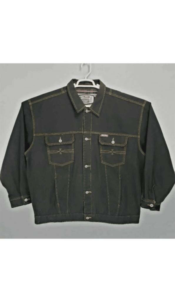 Best Pelle Pelle Men Denim Black Jacket | Buttoned Lining