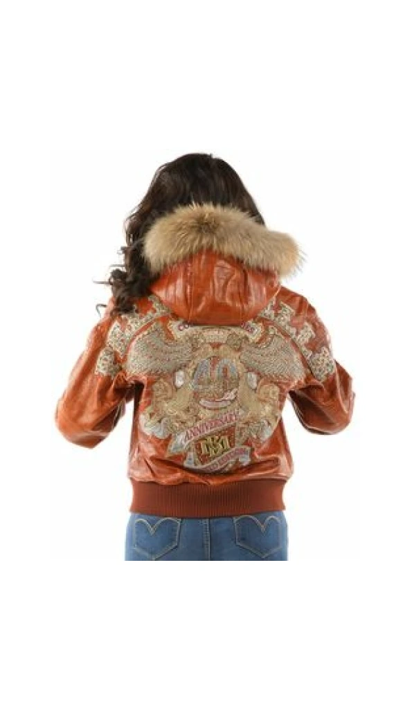 Pelle Pelle Women Brown Leather Jacket | Fur Hood