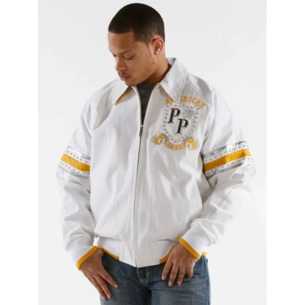 Pelle Pelle Men White Yellow Wool Jacket