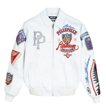 Pelle Pelle American Bruiser White Plush,american-bruiser,soda-club-jacket,pelle-pelle,pellepelle,pelle-pelle-jacket,leather-jackets,pelle-pelle-coats,pelle,pelle-pelle-leather-jackets,pelle-pelle-jackets,pelle-pelle-store,pelle-jackets,pellepelle