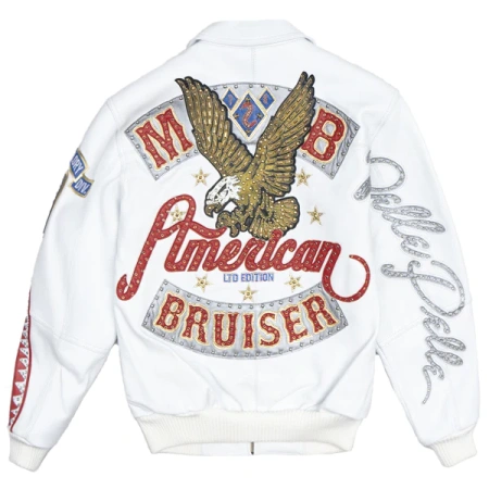 Pelle Pelle American Bruiser White Plush,american-bruiser,soda-club-jacket,pelle-pelle,pellepelle,pelle-pelle-jacket,leather-jackets,pelle-pelle-coats,pelle,pelle-pelle-leather-jackets,pelle-pelle-jackets,pelle-pelle-store,pelle-jackets,pellepelle