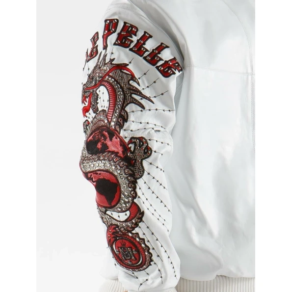 Pelle Pelle White Red Dragon Leather Jacket