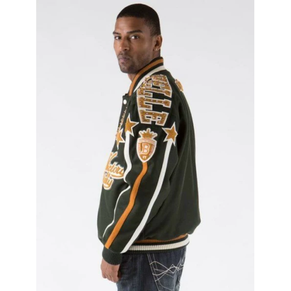 Pelle Pelle Dark Green Wool Varsity Jacket | Men Jacket