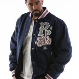 Pelle Pelle Navy Blue New York Wool Jacket | Varsity Jacket