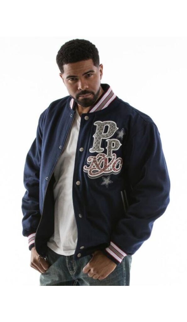 Pelle Pelle Navy Blue New York Wool Jacket | Varsity Jacket