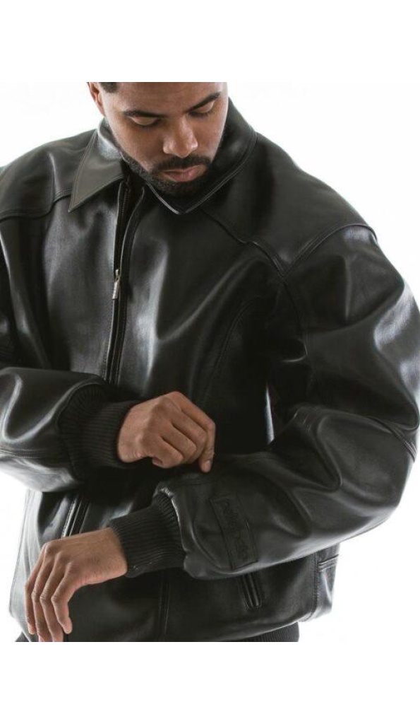 Pelle Pelle Black Applique Leather Jacket | Men Jacket