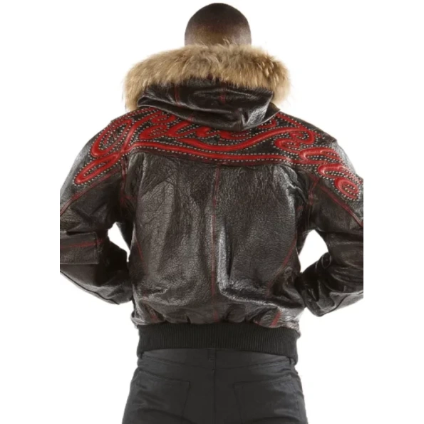 Pelle Pelle Fur Hood Script Leather Jacket | Men Jacket view 2