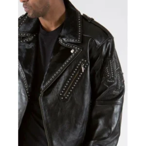 Pelle Pelle Biker Black Leather Fur Jacket | Men Jacket