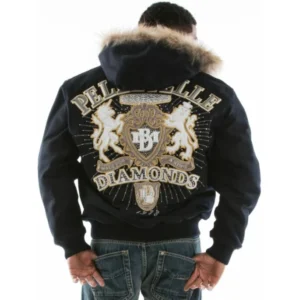Pelle Pelle Black Diamond MB Fur Hood Jacket | Wool Jacket view 2