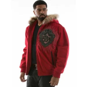 Pelle Pelle Red Diamond Men Fur Hood Jacket | Wool Jacket