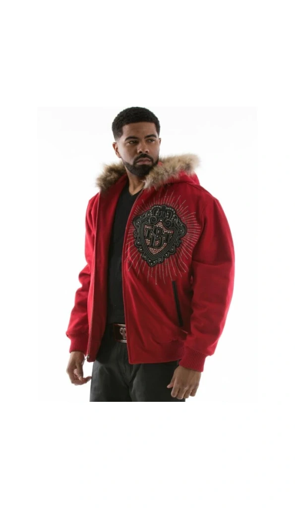 Pelle Pelle Red Diamond Men Fur Hood Jacket | Wool Jacket