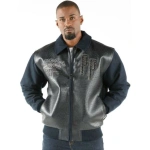 Pelle Pelle Men Croc Leather And Wool Jacket