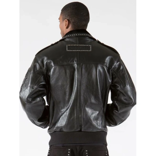 Pelle Pelle Biker Black Leather Fur Jacket