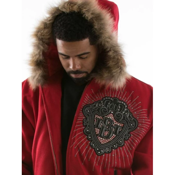 Pelle Pelle Red Diamond Men Fur Hood Jacket | Wool Jacket view 2