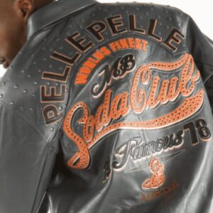 Pelle Pelle Men Grey MB Leather Jacket | Soda Club jacket view 2