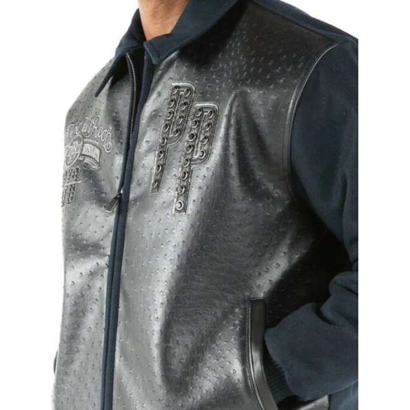 Pelle Pelle Men Croc Leather And Wool Jacket