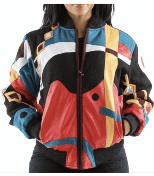 Pelle Pelle Multicolor Abstract Women Jacket