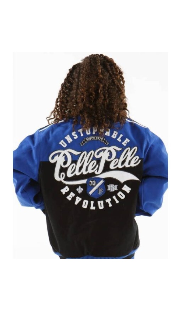 Pelle Pelle Kids Revolution Wool Jacket | Blue Black