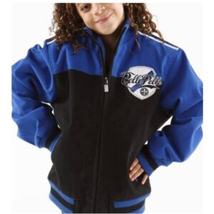 Pelle Pelle Kids Revolution Wool Jacket | Blue Black view 2