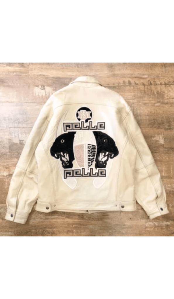 Pelle Pelle Cream Panther Embroided Jacket | Leather Jacket