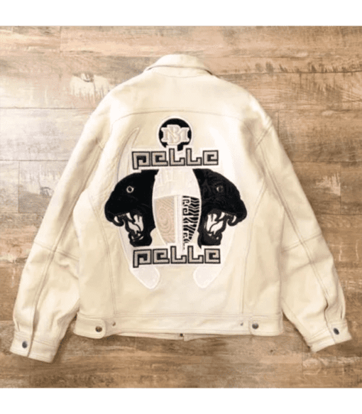 Pelle Pelle Cream Panther Embroided Jacket