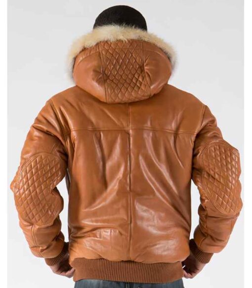 Pelle Pelle Brown Quilted Fur Hood Jacket