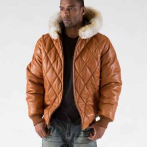 Pelle Pelle Brown Quilted Fur Hood Jacket | Men Jacket view 3
