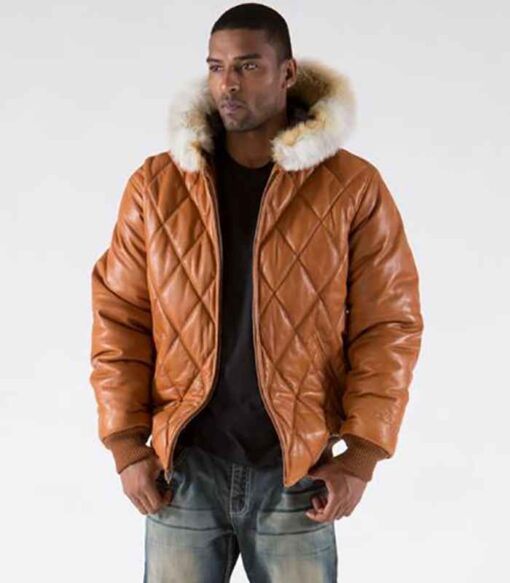 Pelle Pelle Brown Quilted Fur Hood Jacket