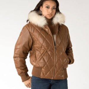 Pelle Pelle Leather Fur Hood Brown Jacket | Quilted Jacket