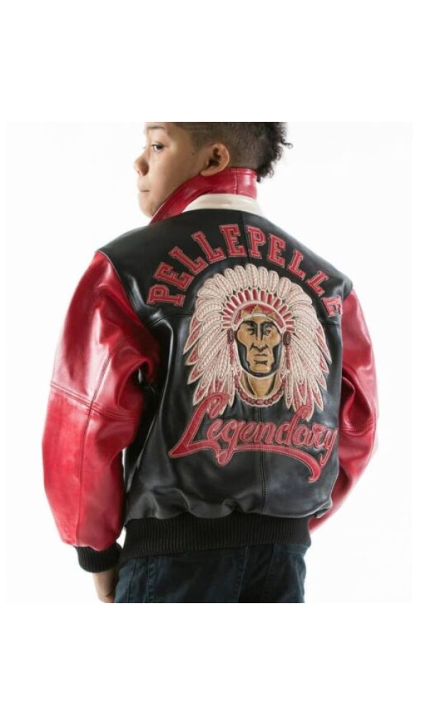 Pelle Pelle Legendary Kids Leather Jacket | Red Black Jacket