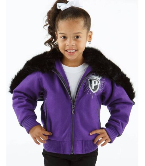 Pelle Pelle Purple Girl Fur Wool Jacket