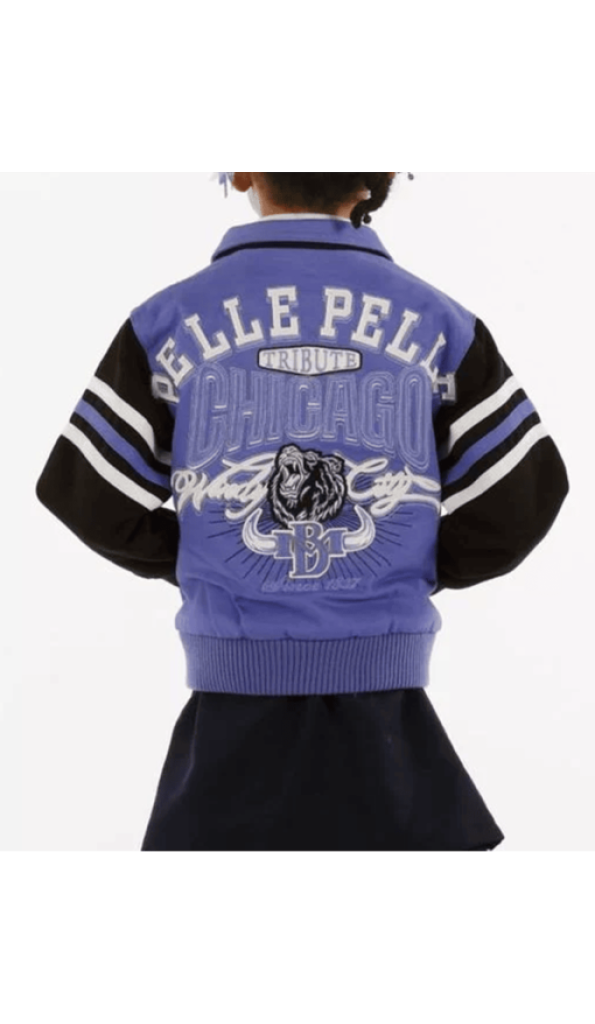 Pelle Pelle Tribute Chicago Kids Wool Jacket | Purple Black
