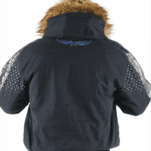 Pelle Pelle Black Blue Fur Hood Jacket | Airbourne Jacket view 2