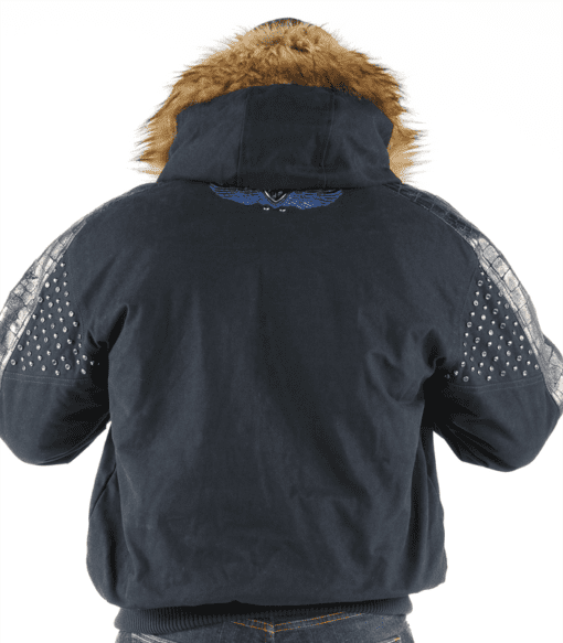 Pelle Pelle Black Blue Fur Hood Jacket