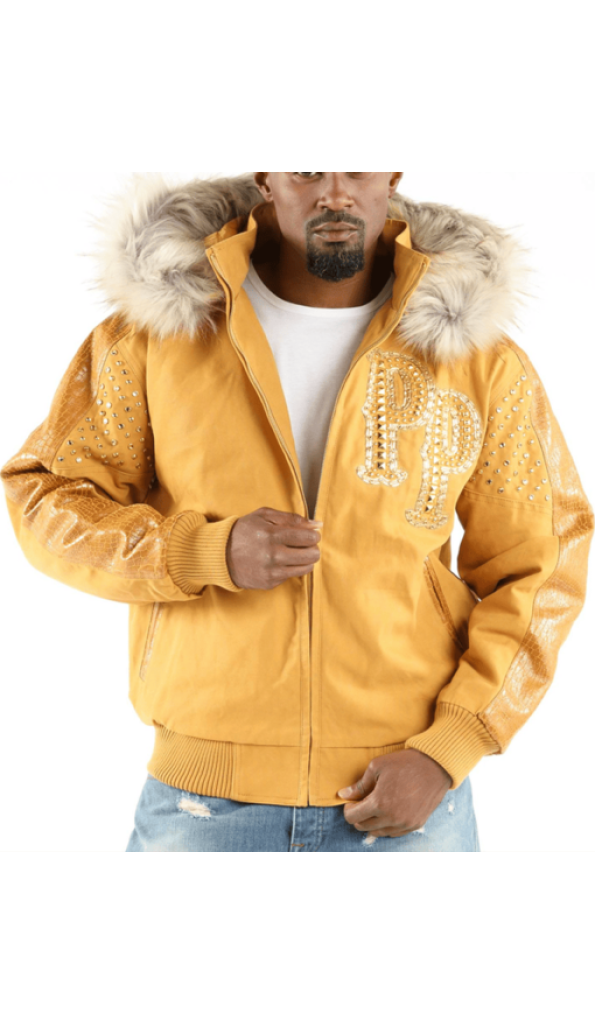 Pelle Pelle Airbourne Fur Hood Men Jacket | Yellow Jacket