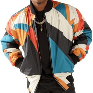 Pelle Pelle Blue Abstract Men Jacket | Bomber Jacket view 1