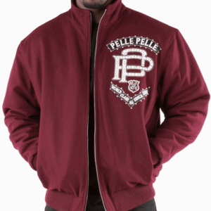 Pelle Pelle Maroon Elite Series Men Jacket | Wool Jacket view 2