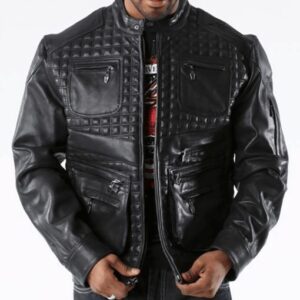 Pelle Pelle Men Black Burnish Mosaic Jacket | Leather Jacket