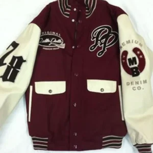 Pelle Pelle Denim Co. Maroon Varsity Jacket | Wool Jacket