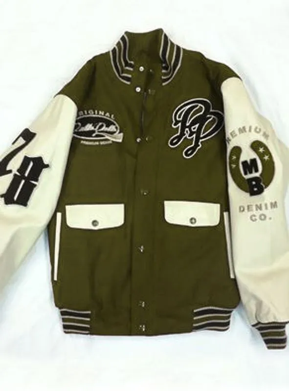Pelle Pelle Denim Co. Olive Varsity Jacket | Wool Jacket