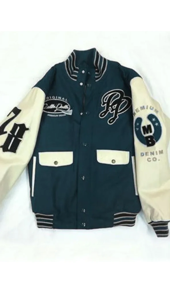 Pelle Pelle Turquoise Denim Co. Wool Jacket | Varsity Jacket