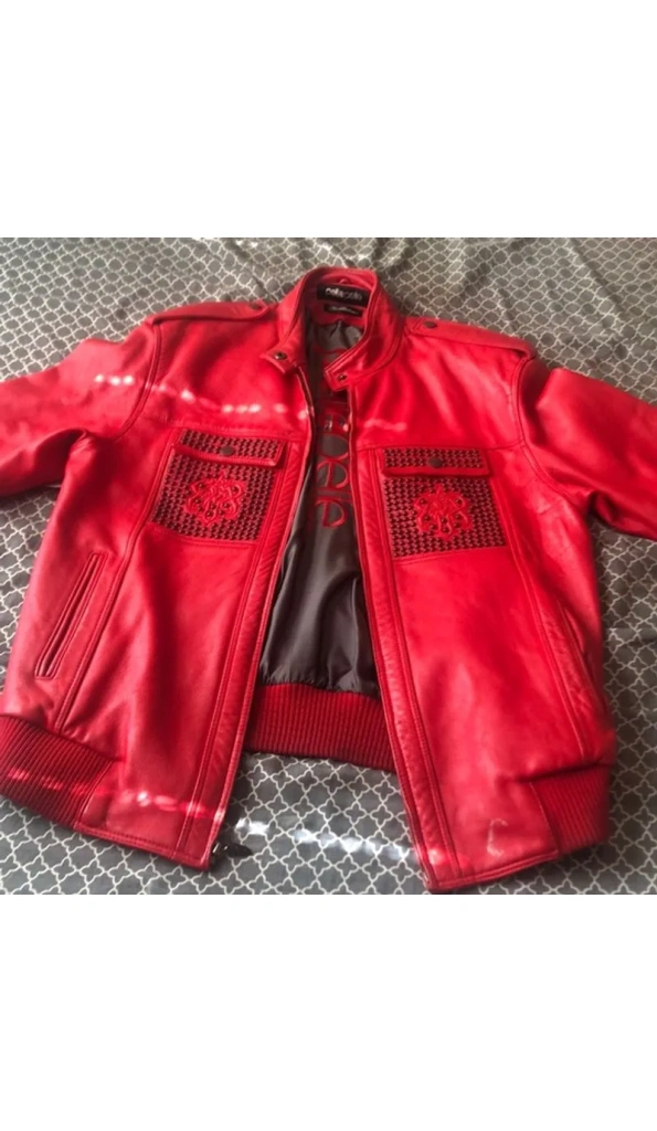 Pelle Pelle Red Studded MB Leather Jacket | Men & Women
