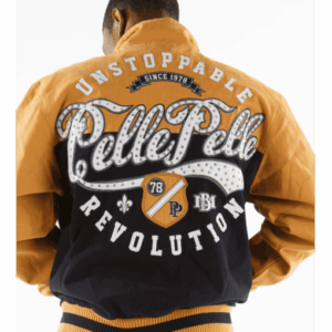 Pelle Pelle Yellow Revolution Varsity Jacket | Men Jacket view 2