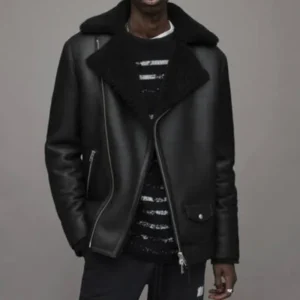 Pelle Pelle Black Shearling Leather Jacket | Men Jacket